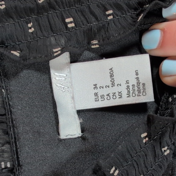 H&M Black Long Sleeve Polka Dot Dress - Picture 6 of 8